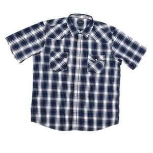 Double Pump Men's XL Multicolor Cotton Shirt Short Sleeve Pearl Snap